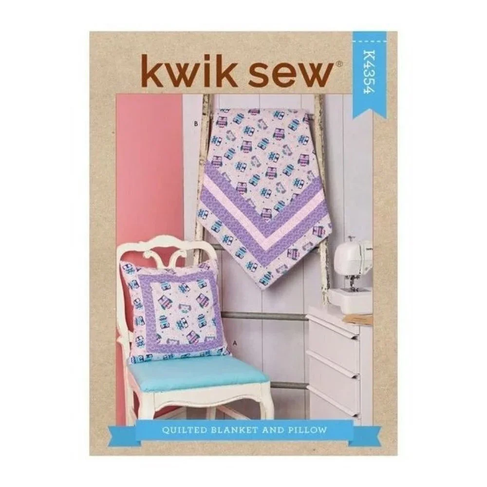 Kwik Sew Sewing Pattern 4354 Quilted Blanket‎ Pillow